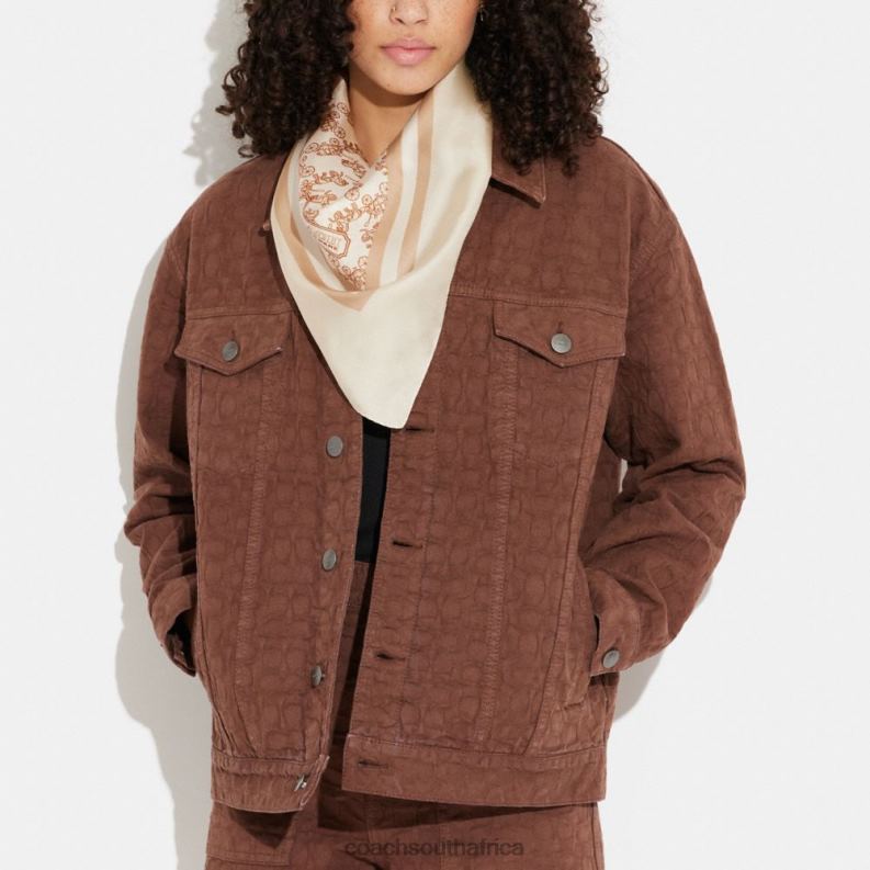 Coach Women HORSE AND CARRIAGE PRINT SILK SQUARE SCARF IVORY 4ZRDJ611