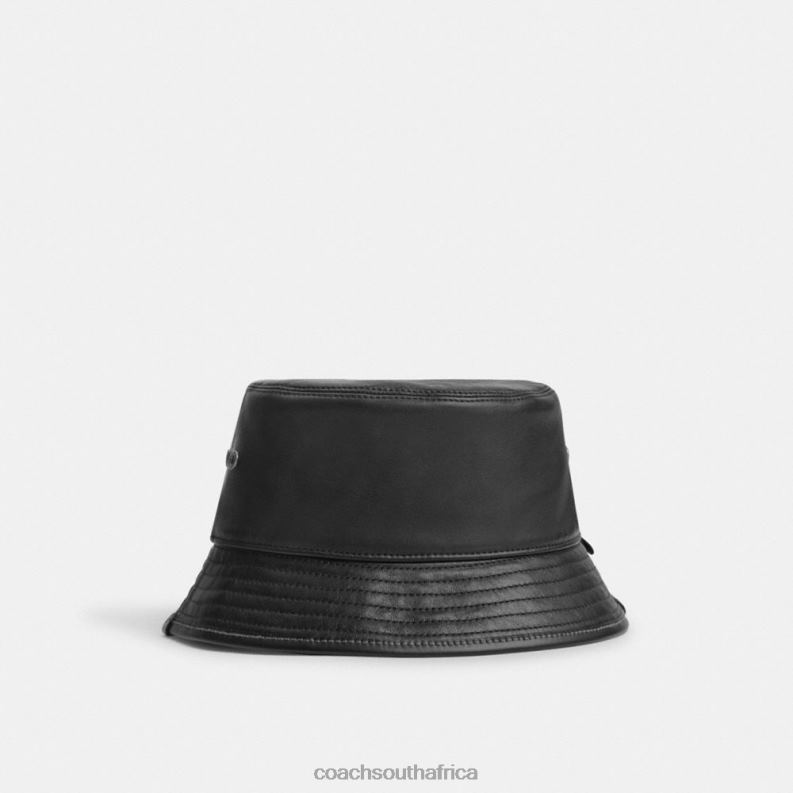 Coach Women LEATHERBUCKET HAT Black 4ZRDJ586