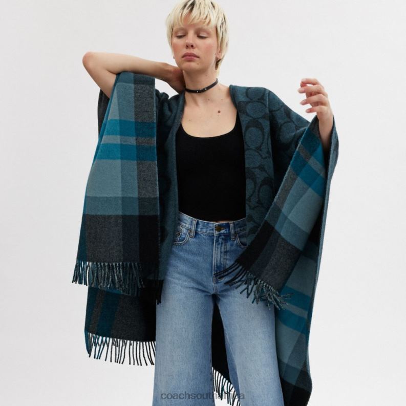 Coach Women REVERSIBLE SIGNATURE CAPE NAVY 4ZRDJ573