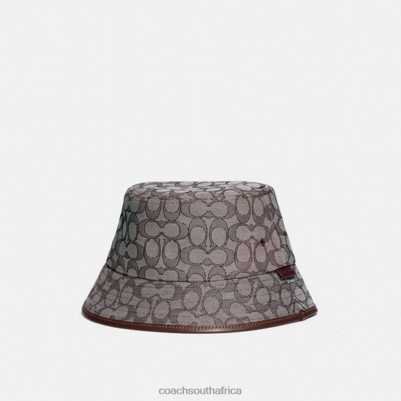 Coach Women SIGNATURE JACQUARD BUCKET HAT OAK 4ZRDJ602