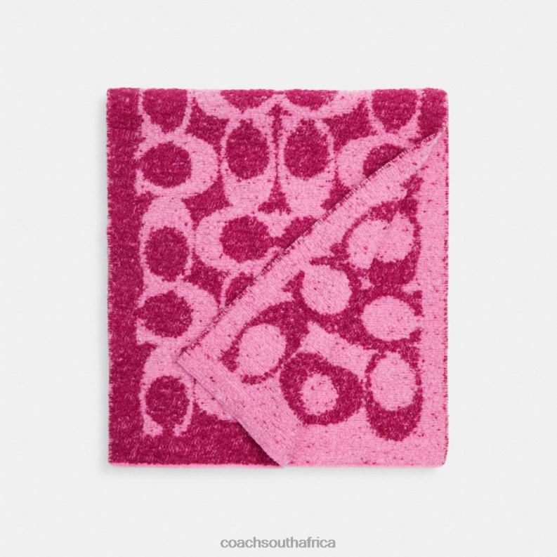 Coach Women SIGNATURE MUFFLER DEEP PLUM 4ZRDJ579