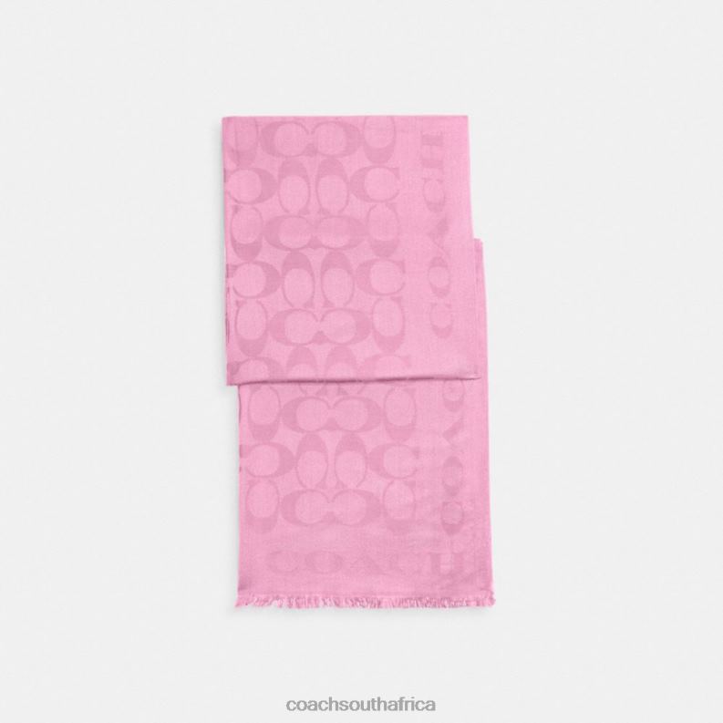 Coach Women SIGNATURE STOLE Patent Pink 4ZRDJ591