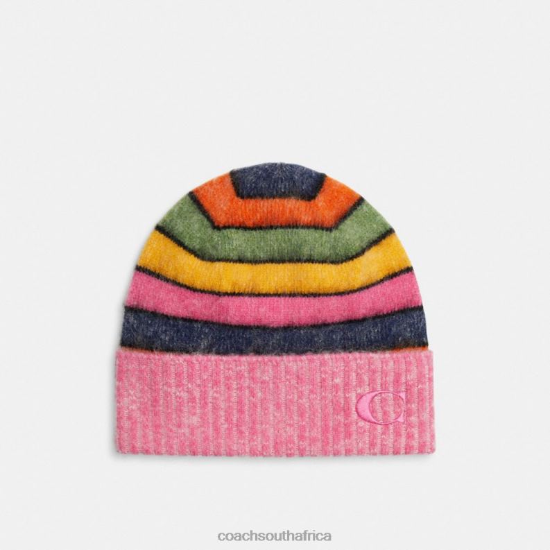 Coach Women STRIPED BEANIE Multi 4ZRDJ557