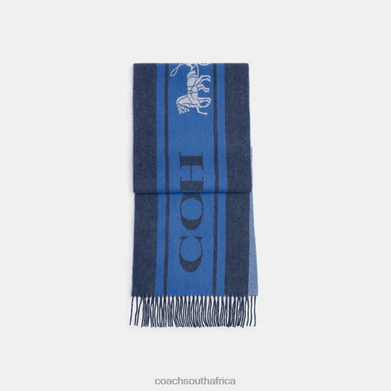 Coach Women VARSITY SPORT CASHMERE MUFFLER Midnight Navy 4ZRDJ576