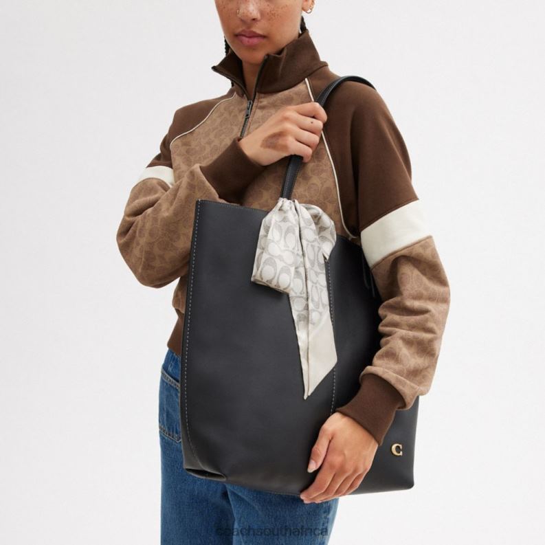 Coach Women VINTAGE SIGNATURE PRINT SILK SKINNY SCARF Steam 4ZRDJ590