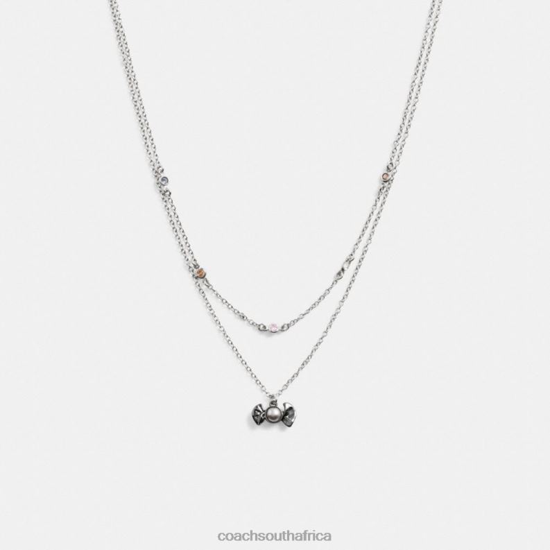 Coach Women CANDY LAYERED NECKLACE Hematite Multi 4ZRDJ537
