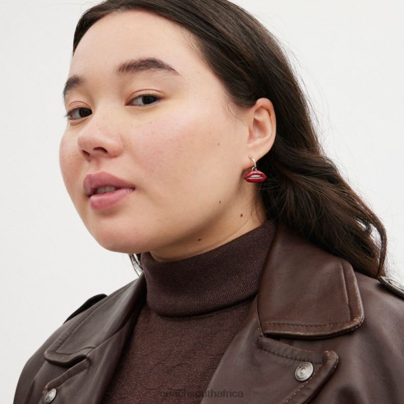 Coach Women LOLLIPOP AND LIPS MISMATCH EARRINGS Silver/Multi 4ZRDJ532