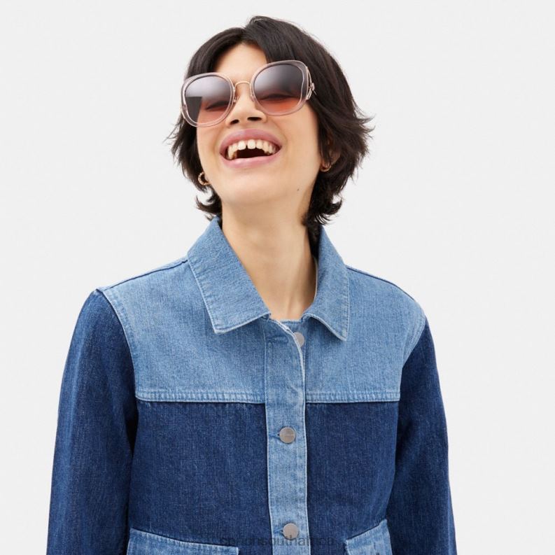 Coach Women TEA ROSE OVERSIZED BUTTERFLY SQUARE SUNGLASSES Crystal Pink 4ZRDJ531