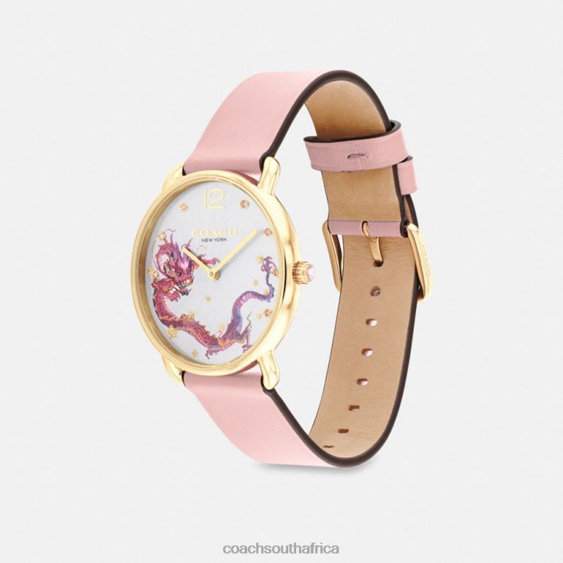 Coach Women ELLIOT WATCH WITH DRAGON MOTIF, 36MM BLUSH 4ZRDJ542