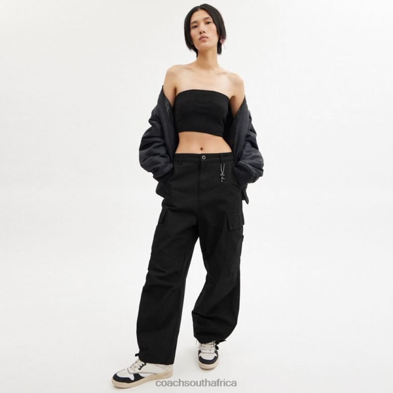 Coach Women CARGO PANTS Black 4ZRDJ501