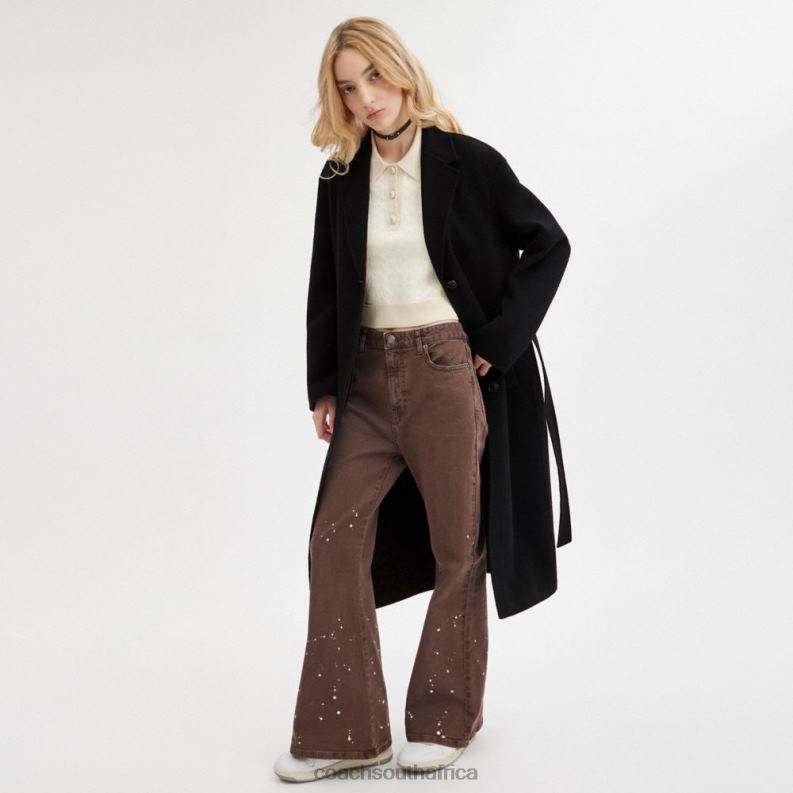 Coach Women DOUBLE FACED COAT Black 4ZRDJ434