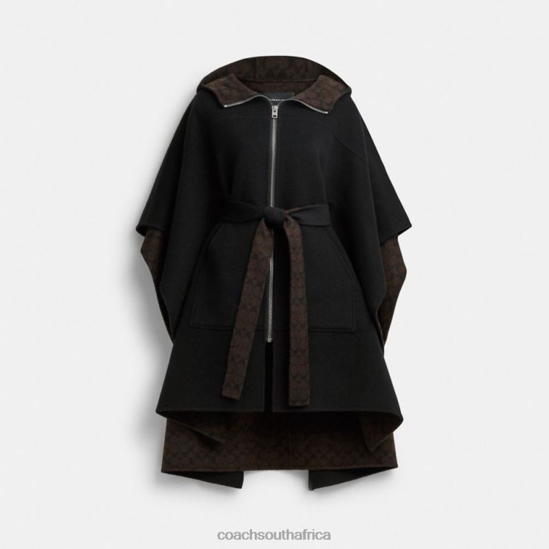 Coach Women DOUBLE FACE CAPE Black 4ZRDJ451