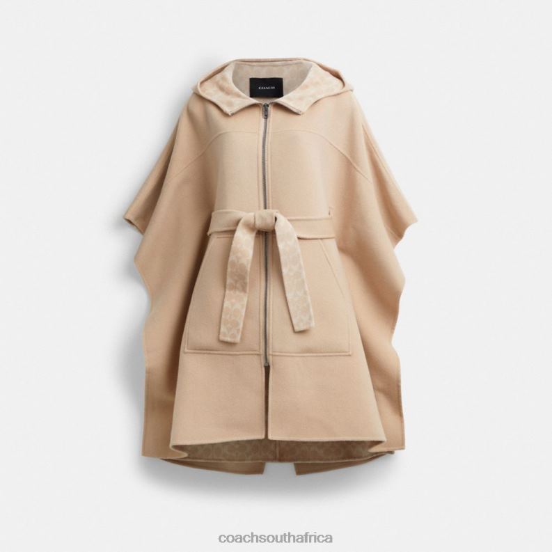 Coach Women DOUBLE FACE CAPE OATMEAL 4ZRDJ450