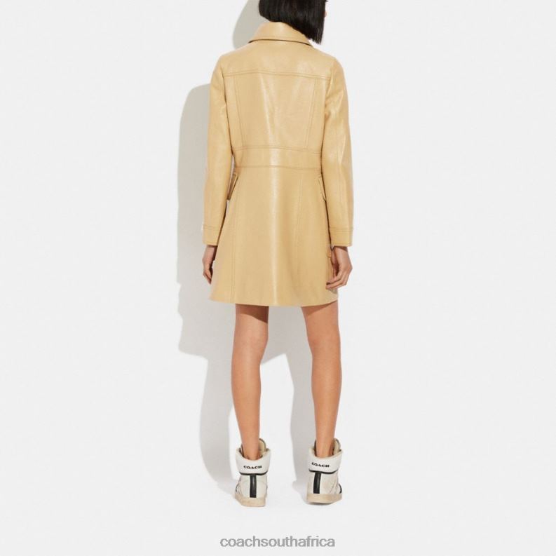 Coach Women LEATHER TRENCH COAT TAN 4ZRDJ466