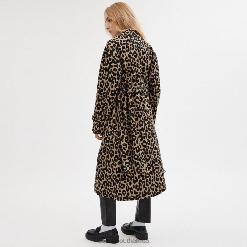 Coach Women LEOPARD OVERSIZED TRENCH COAT Leopard 4ZRDJ437