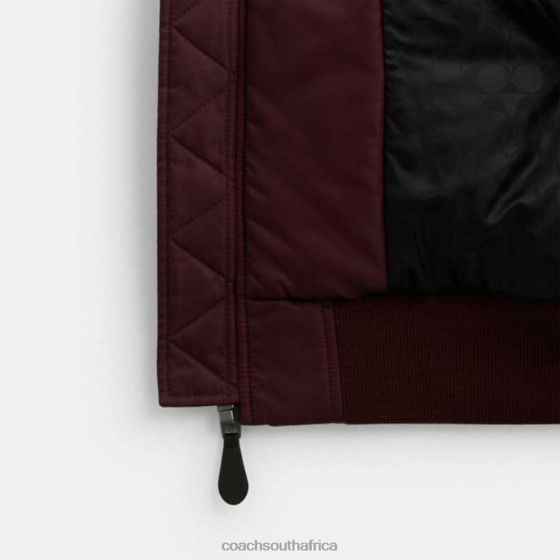 Coach Women NEW YEAR MA-1 JACKET WITH DRAGON Burgundy 4ZRDJ431