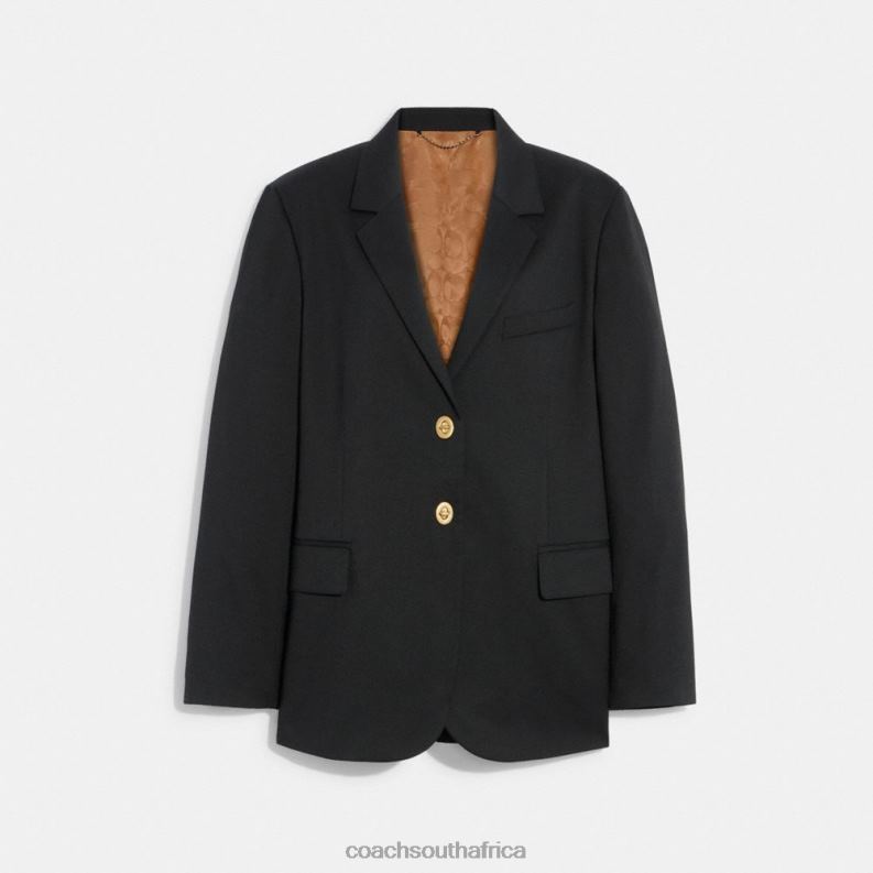 Coach Women RELAXED BLAZER WITH SIGNATURE LINING Black 4ZRDJ469