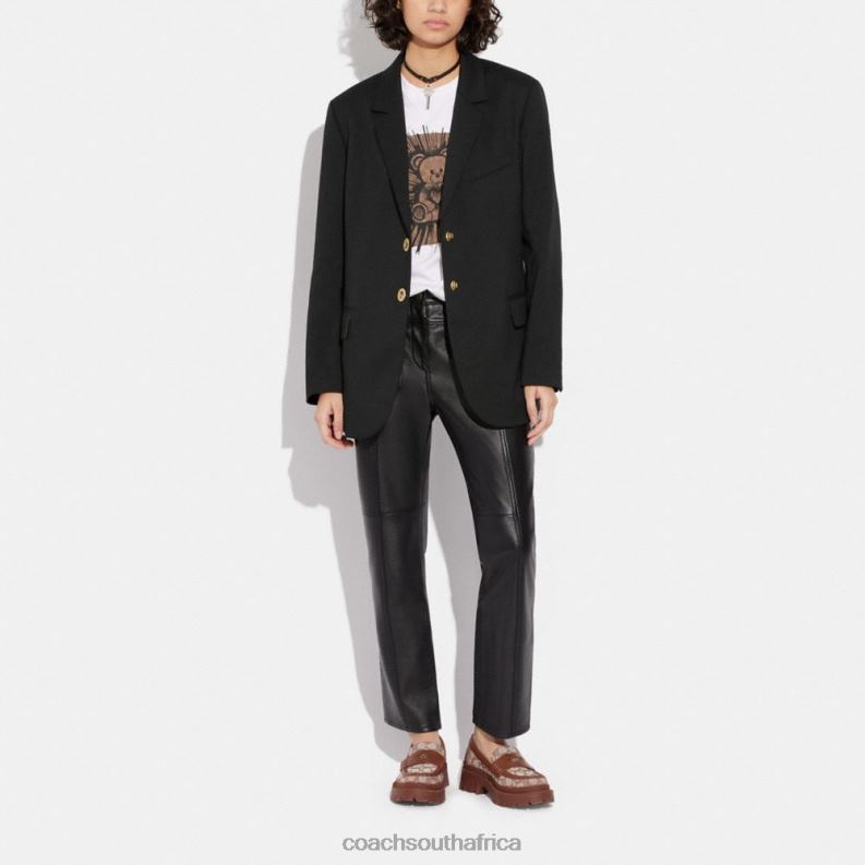 Coach Women RELAXED BLAZER WITH SIGNATURE LINING Black 4ZRDJ469