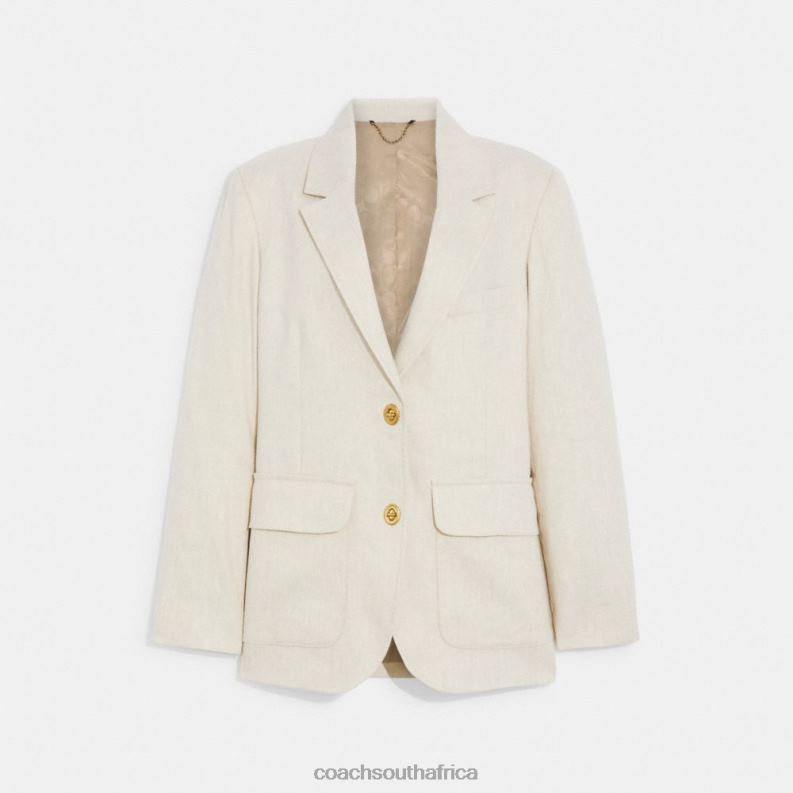 Coach Women RELAXED SUMMER BLAZER KHAKI 4ZRDJ462