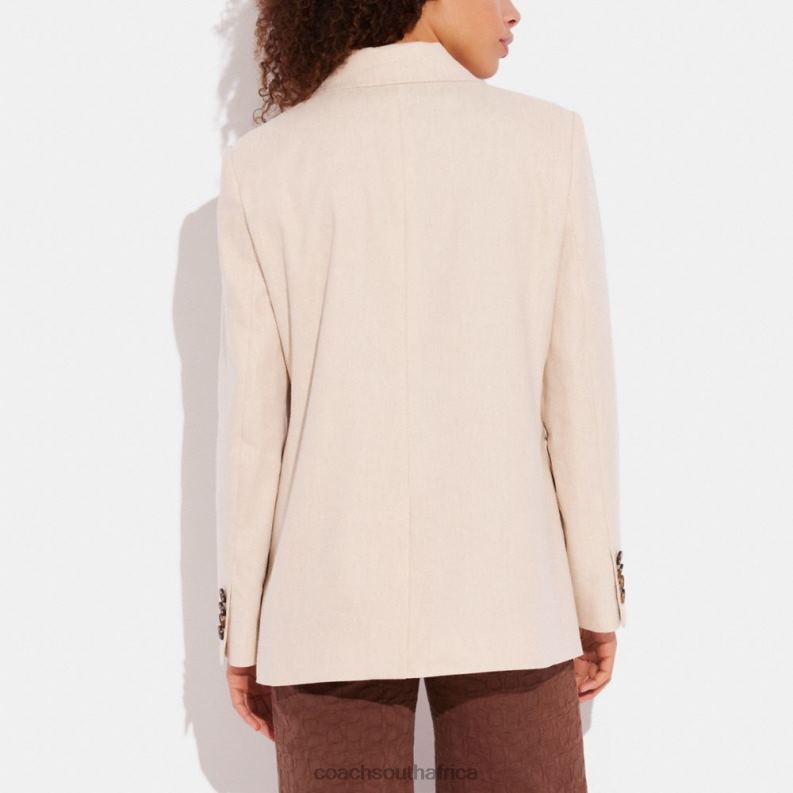 Coach Women RELAXED SUMMER BLAZER KHAKI 4ZRDJ462