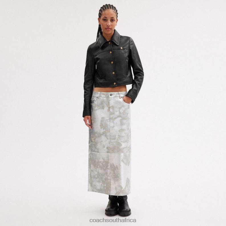 Coach Women SNAP FRONT SHRUNKEN JACKET Black 4ZRDJ446