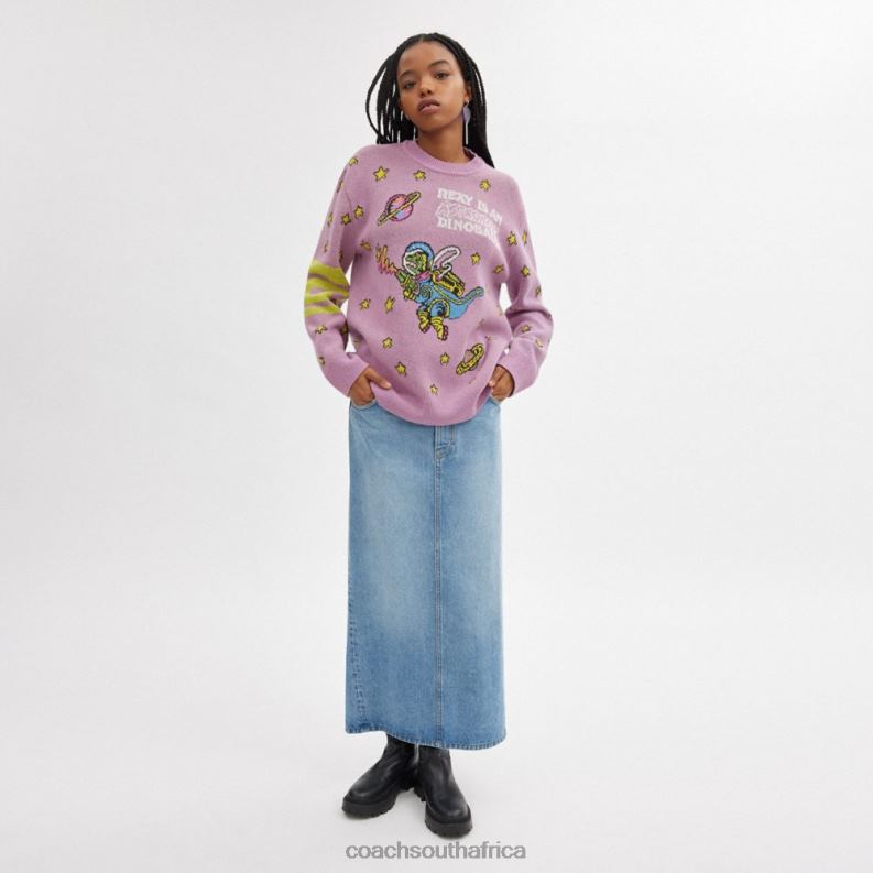 Coach Women COSMIC COACH SWEATER PURPLE MULTI 4ZRDJ477