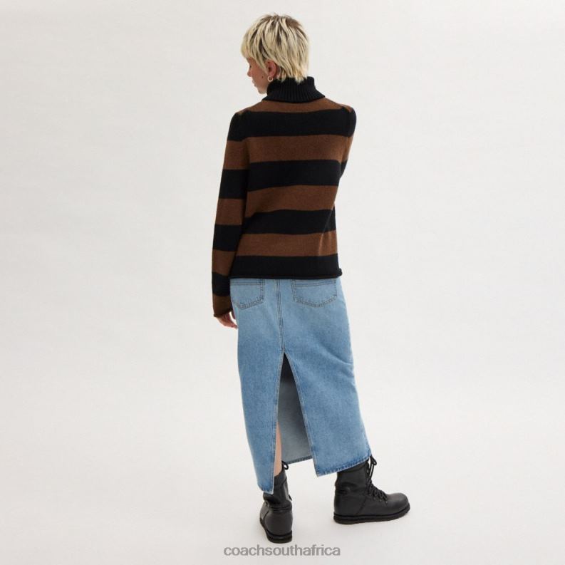 Coach Women DISNEY X COACH MICKEY MOUSE STRIPED TURTLENECK Black Multi. 4ZRDJ490