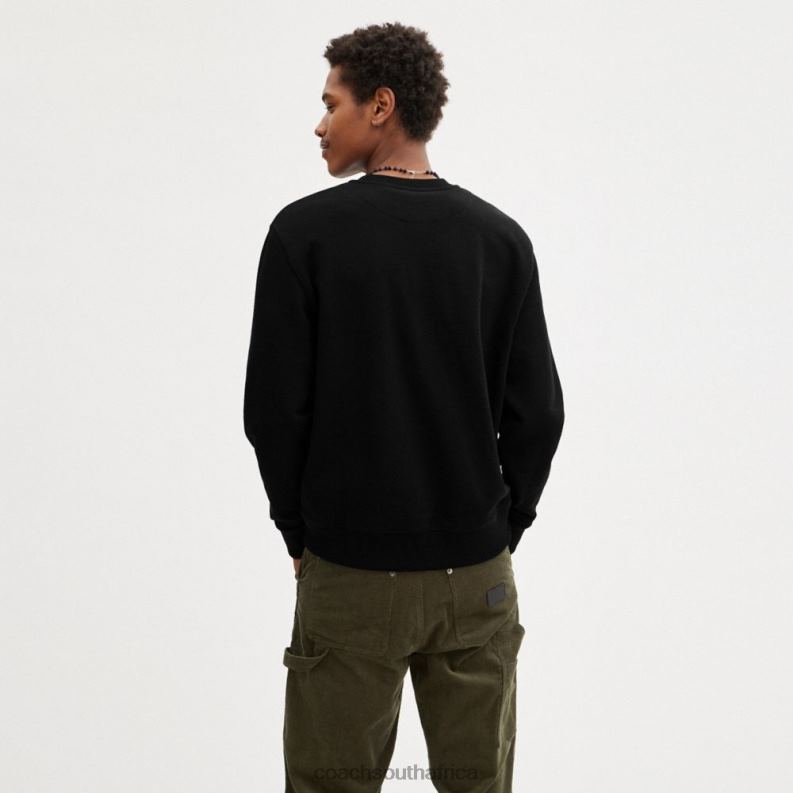 Coach Women HORSE AND CARRIAGE CREWNECK SWEATSHIRT Black 4ZRDJ494