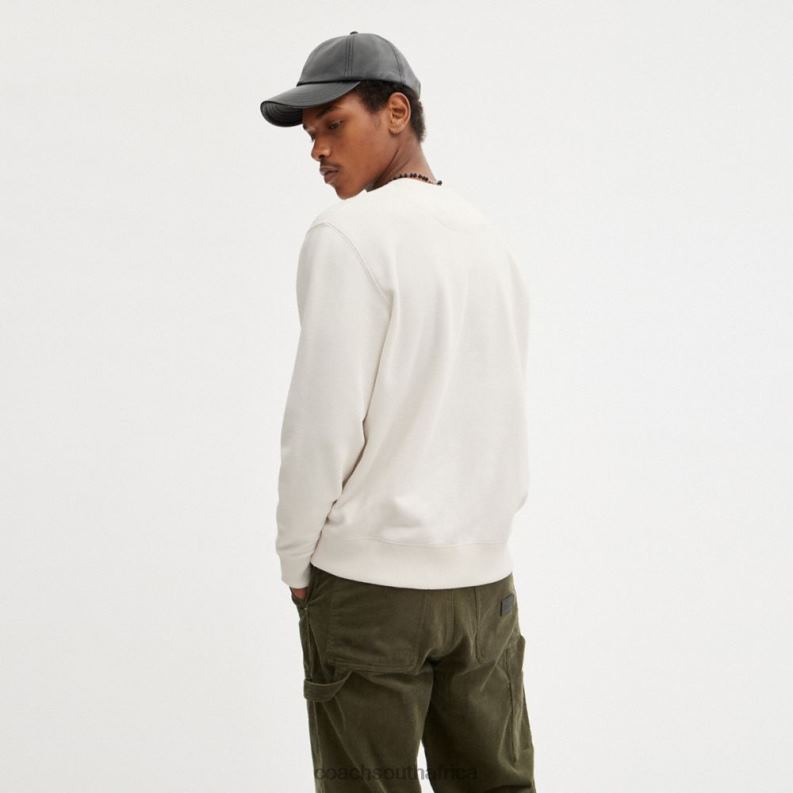 Coach Women HORSE AND CARRIAGE CREWNECK SWEATSHIRT Chalk 4ZRDJ495