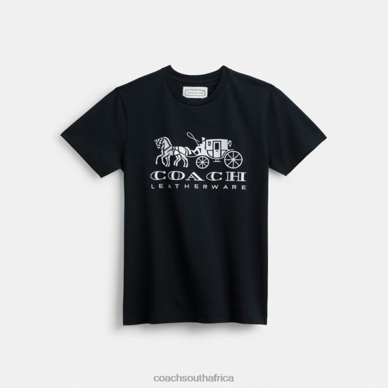 Coach Women HORSE AND CARRIAGE T-SHIRT Black 4ZRDJ492