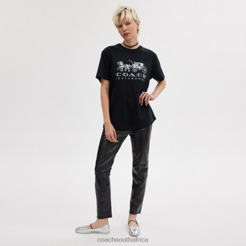Coach Women HORSE AND CARRIAGE T-SHIRT Black 4ZRDJ492