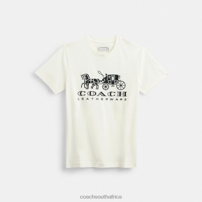 Coach Women HORSE AND CARRIAGE T-SHIRT White. 4ZRDJ493