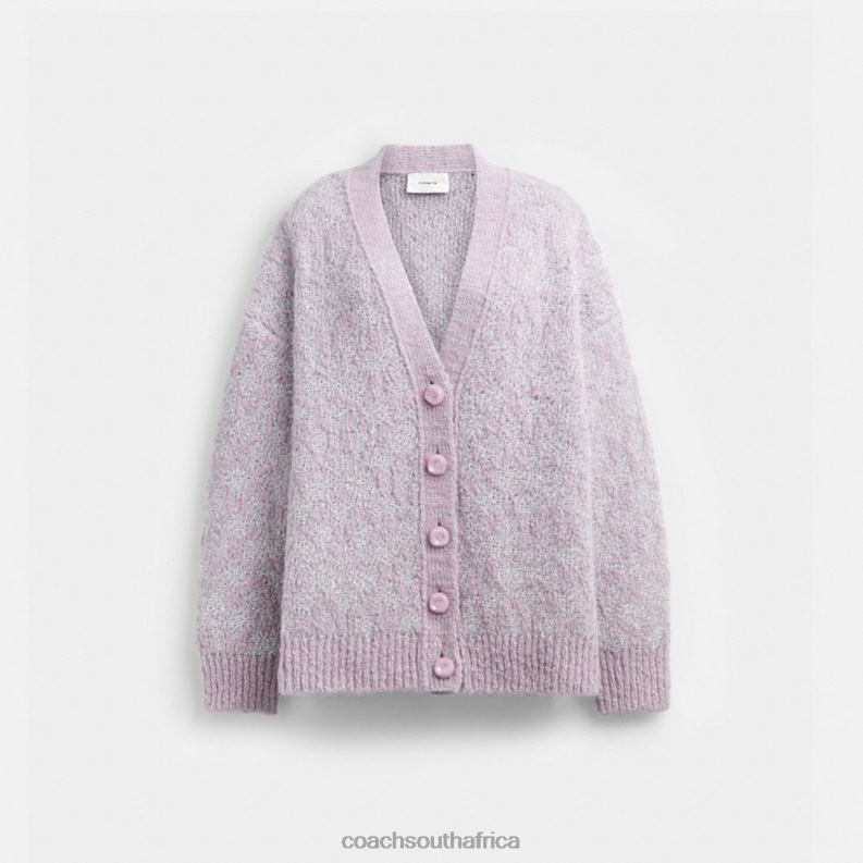 Coach Women METALLIC SIGNATURE CARDIGAN LAVENDER 4ZRDJ479
