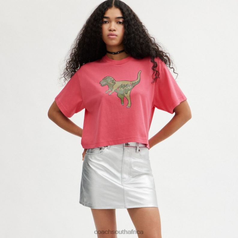 Coach Women REXY CROPPED T-SHIRT Pink. 4ZRDJ482