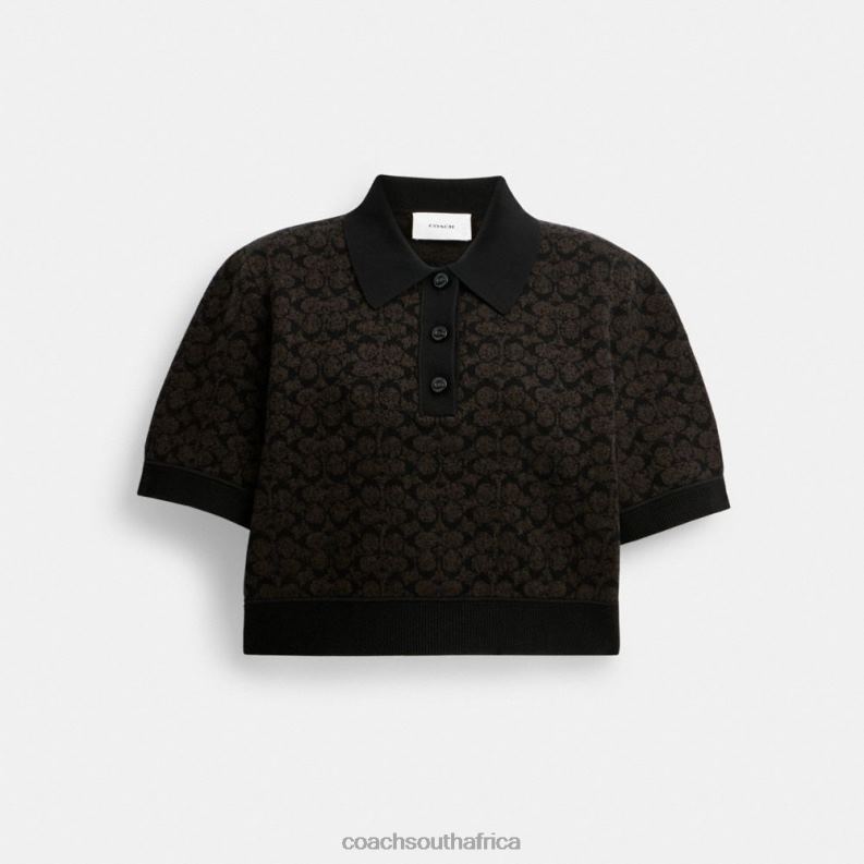 Coach Women SPORTY CROPPED POLO Brown 4ZRDJ498