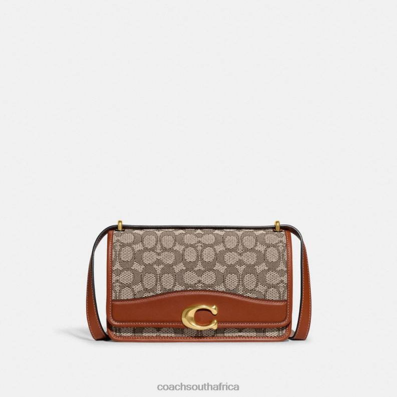 Coach Women BANDIT SHOULDER BAG IN SIGNATURE TEXTILE JACQUARD B4/Cocoa Burnished Amb 4ZRDJ13