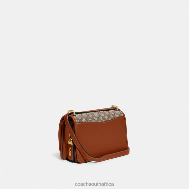 Coach Women BANDIT SHOULDER BAG IN SIGNATURE TEXTILE JACQUARD B4/Cocoa Burnished Amb 4ZRDJ13
