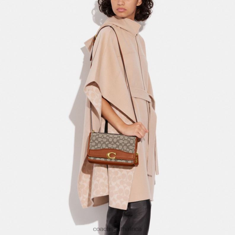 Coach Women BANDIT SHOULDER BAG IN SIGNATURE TEXTILE JACQUARD B4/Cocoa Burnished Amb 4ZRDJ13