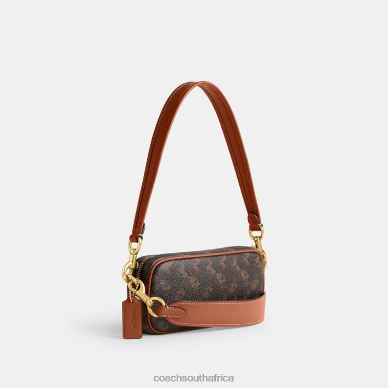 Coach Women AVERY SHOULDER BAG WITH HORSE AND CARRIAGE PRINT B4/Truffle Burnished Amber 4ZRDJ216