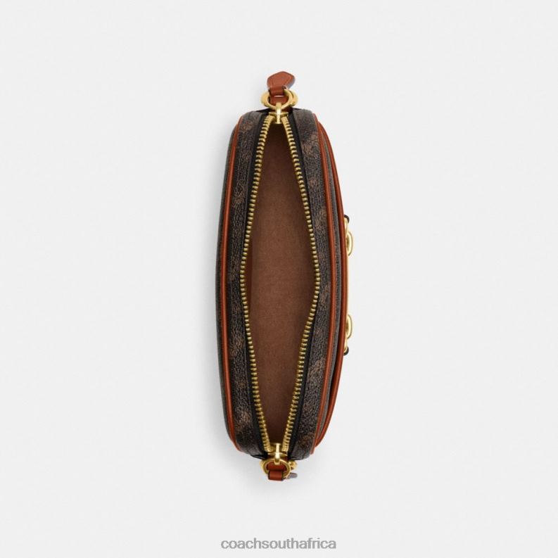 Coach Women AVERY SHOULDER BAG WITH HORSE AND CARRIAGE PRINT B4/Truffle Burnished Amber 4ZRDJ216