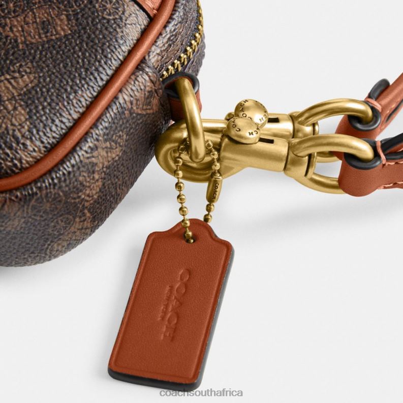 Coach Women AVERY SHOULDER BAG WITH HORSE AND CARRIAGE PRINT B4/Truffle Burnished Amber 4ZRDJ216