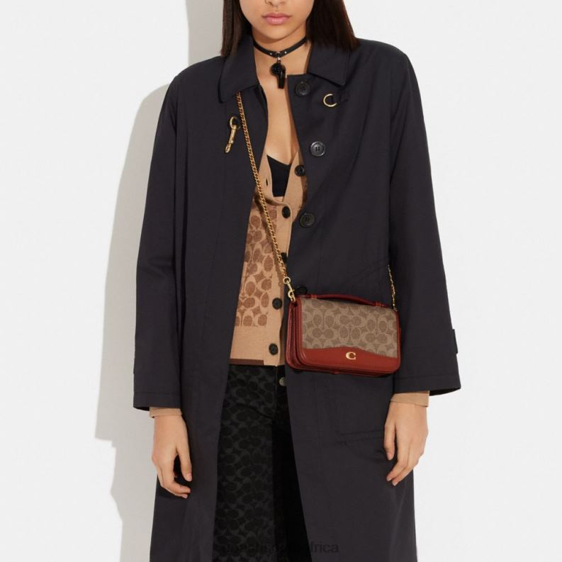 Coach Women BEA CROSSBODY IN SIGNATURE CANVAS B4/Tan Rust 4ZRDJ244