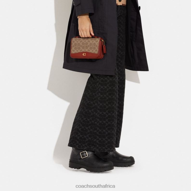 Coach Women BEA CROSSBODY IN SIGNATURE CANVAS B4/Tan Rust 4ZRDJ244