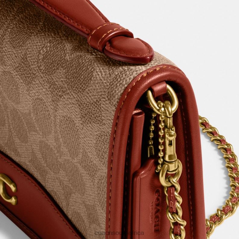 Coach Women BEA CROSSBODY IN SIGNATURE CANVAS B4/Tan Rust 4ZRDJ244