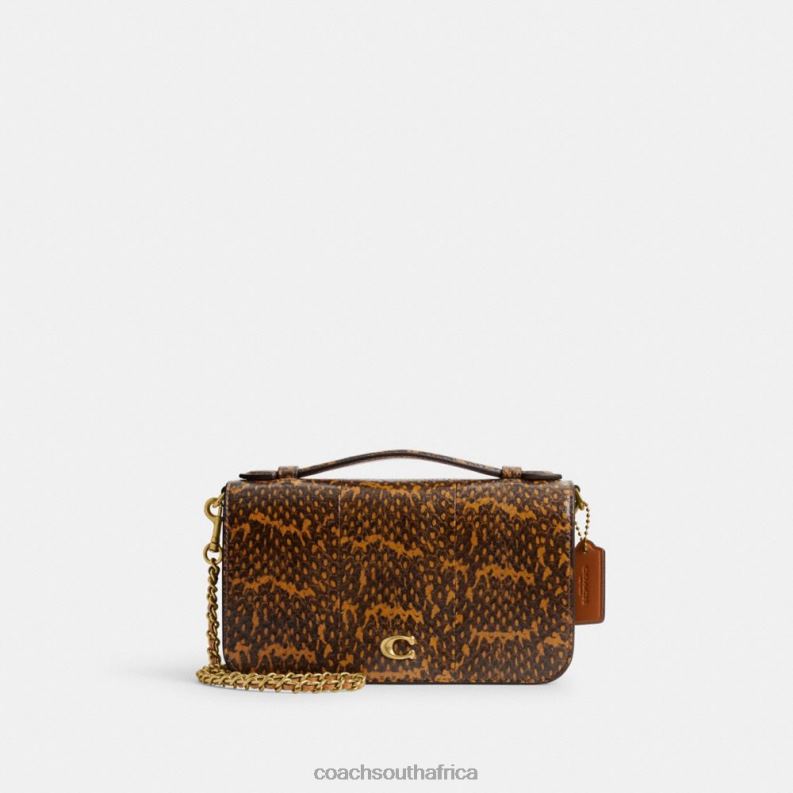 Coach Women BEA CROSSBODY IN SNAKESKIN B4/MUSTARD 4ZRDJ228