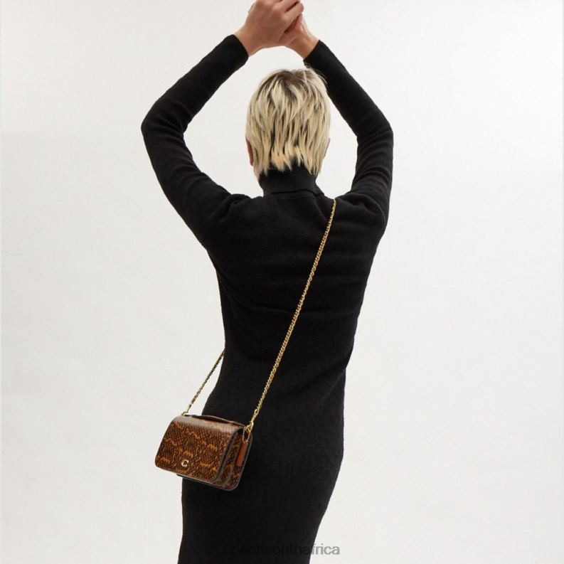 Coach Women BEA CROSSBODY IN SNAKESKIN B4/MUSTARD 4ZRDJ228