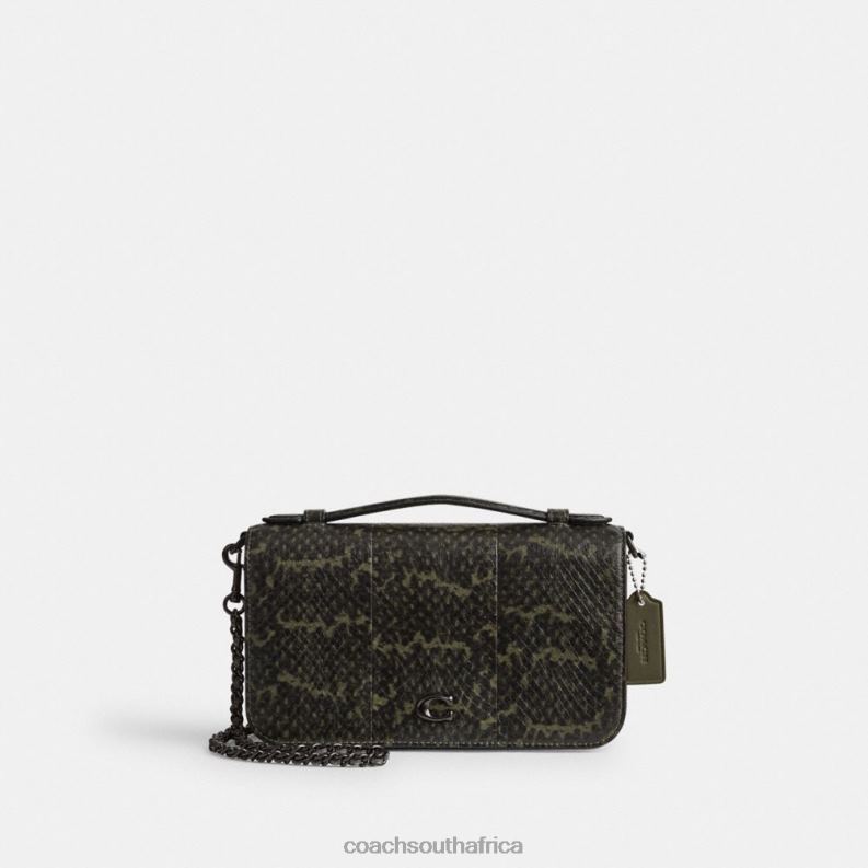 Coach Women BEA CROSSBODY IN SNAKESKIN V5/Army Green 4ZRDJ222