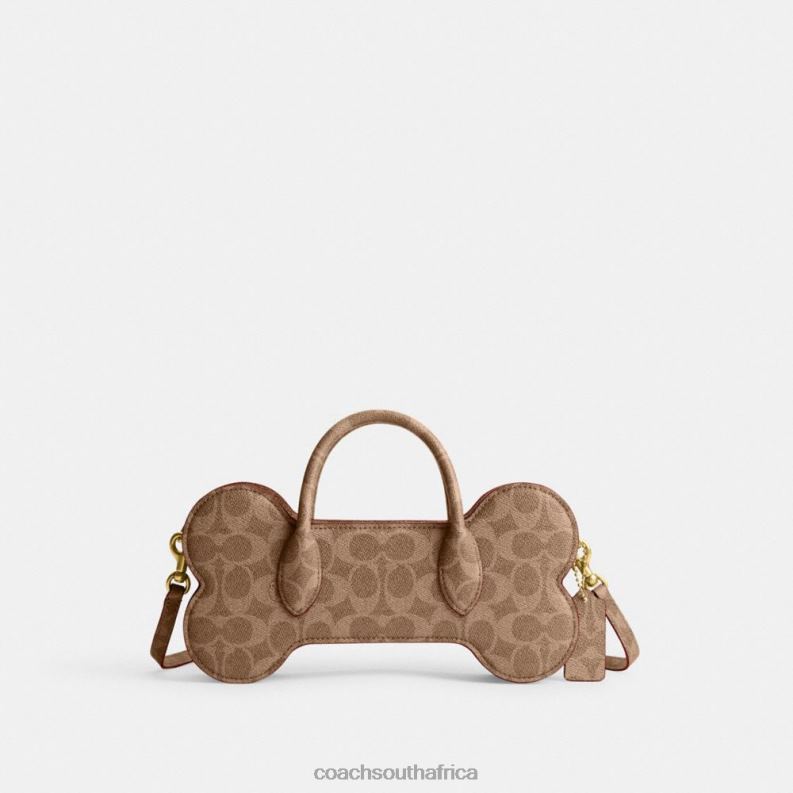 Coach Women BONE BAG IN SIGNATURE CANVAS B4/Tan Rust 4ZRDJ235