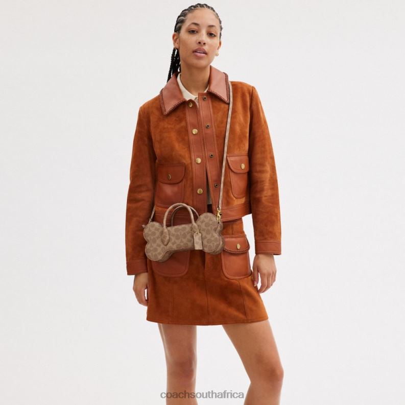 Coach Women BONE BAG IN SIGNATURE CANVAS B4/Tan Rust 4ZRDJ235