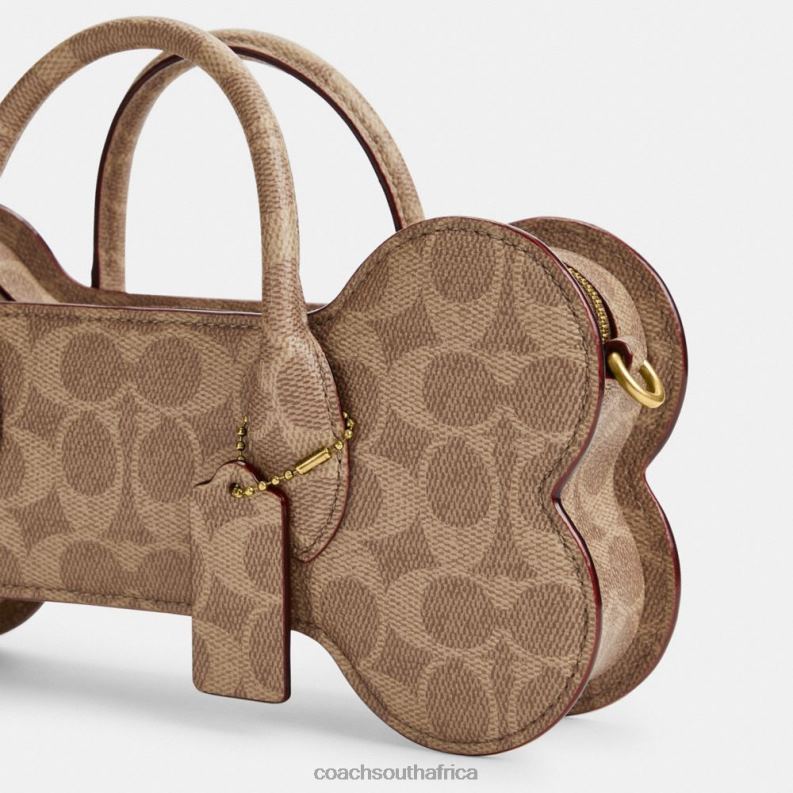 Coach Women BONE BAG IN SIGNATURE CANVAS B4/Tan Rust 4ZRDJ235